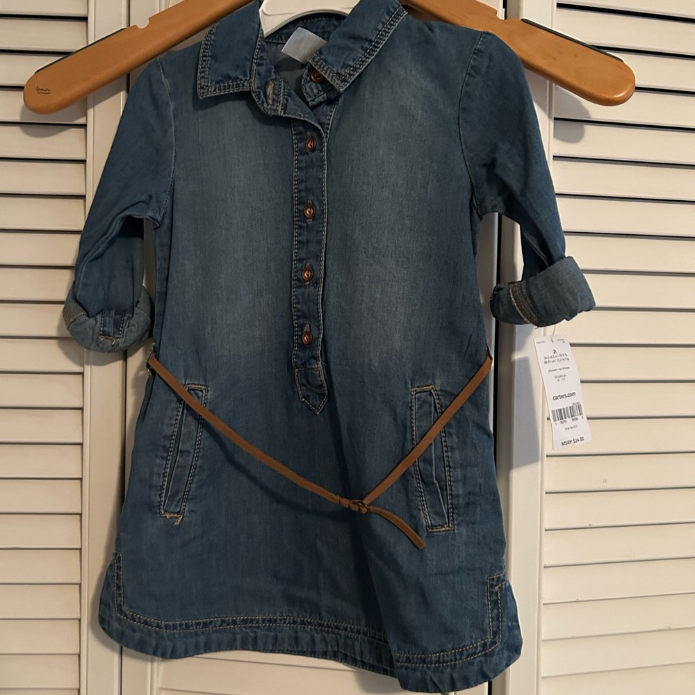 Carter's Girl’s Denim Dress 2T NWT